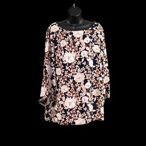 Banana Republic Women’s 3/4 Sleeve Sheer Flowy Floral Tunic size large